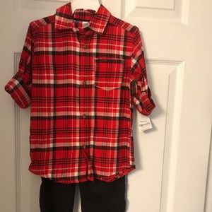 Carter’s Kids Plaid Shirt & Corduroy Pants